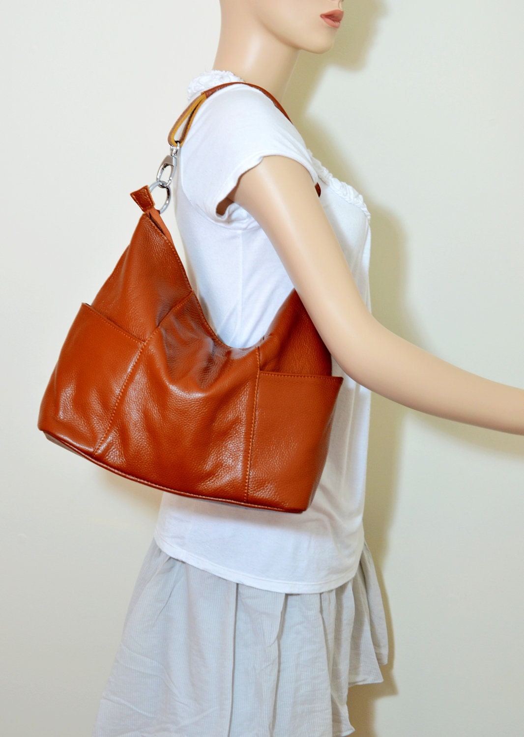 Jolie in Brown---leather handbags Adeleshop hobo laptop messenger satchel shoulder cross body bag