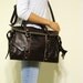 LAST ONE Leather handbag---Adeleshop clip on laptop messenger satchel purse shoulder cross body bag in Cherry Brown-brass hardware