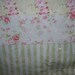 Rachel Ashwell Shabby Chic Fabric yard Rose Trellis on SAGE Poplin Cabbage Roses Raspberry