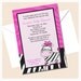 PRINTED Pink Zebra Baby Shower Invitations, Includes personalization and Envelopes