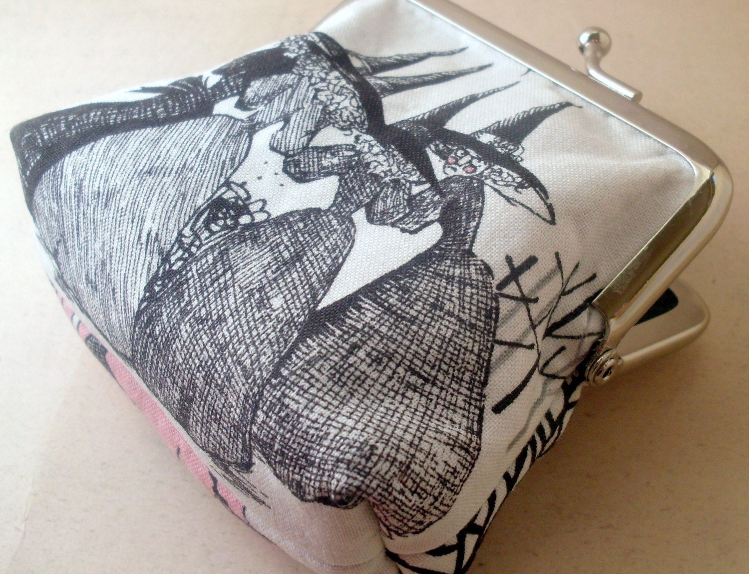Halloween coin purse Witches Adams Family  Spooky 'Up To No Good'