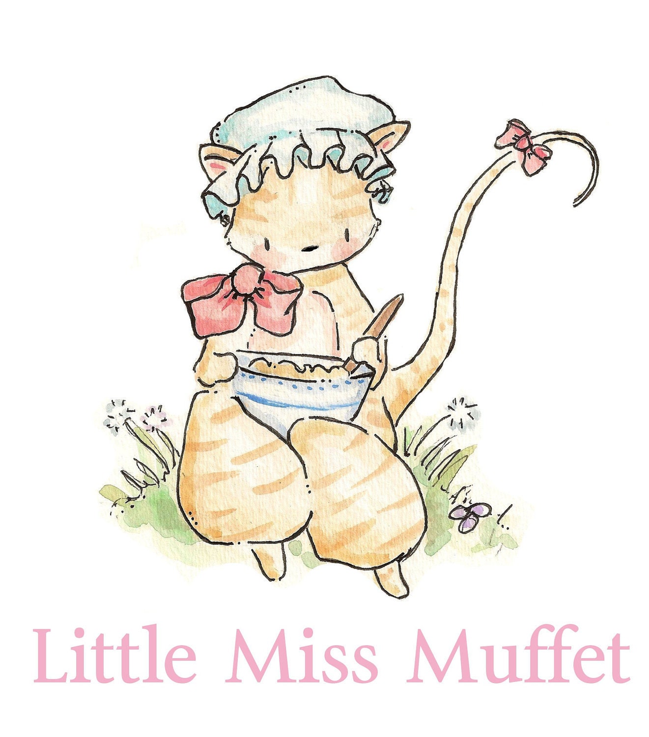 Little Miss Muffet, Nursery Rhyme Collection. PRINT 8X10