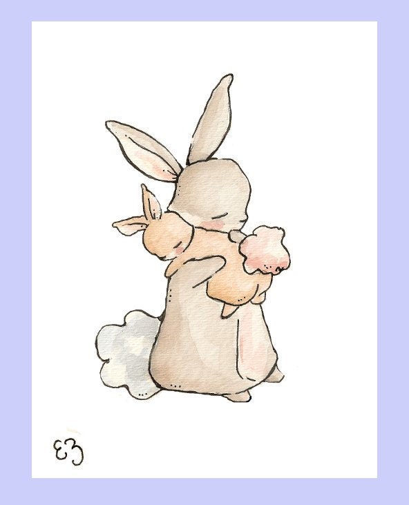 My Baby Bunny. PRINT 8X10. Nursery Art Wall Decor
