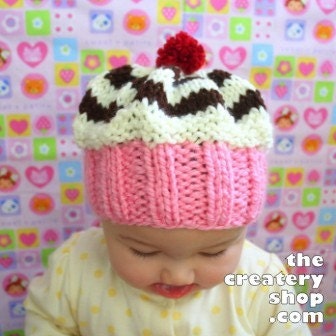 Baby Cupcake Swirl Hat Knitting Pattern