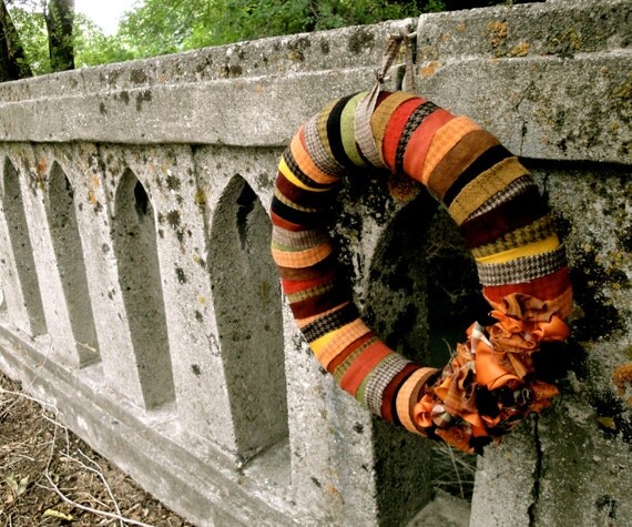 Autumn Wreath, Wool Wrapped Autumn Wreath