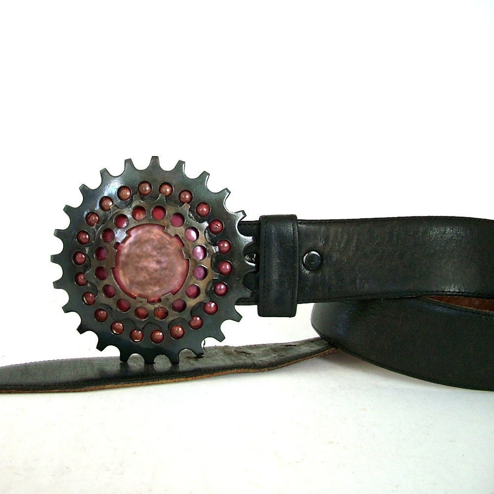 Double Sprocket Copper Belt Buckle