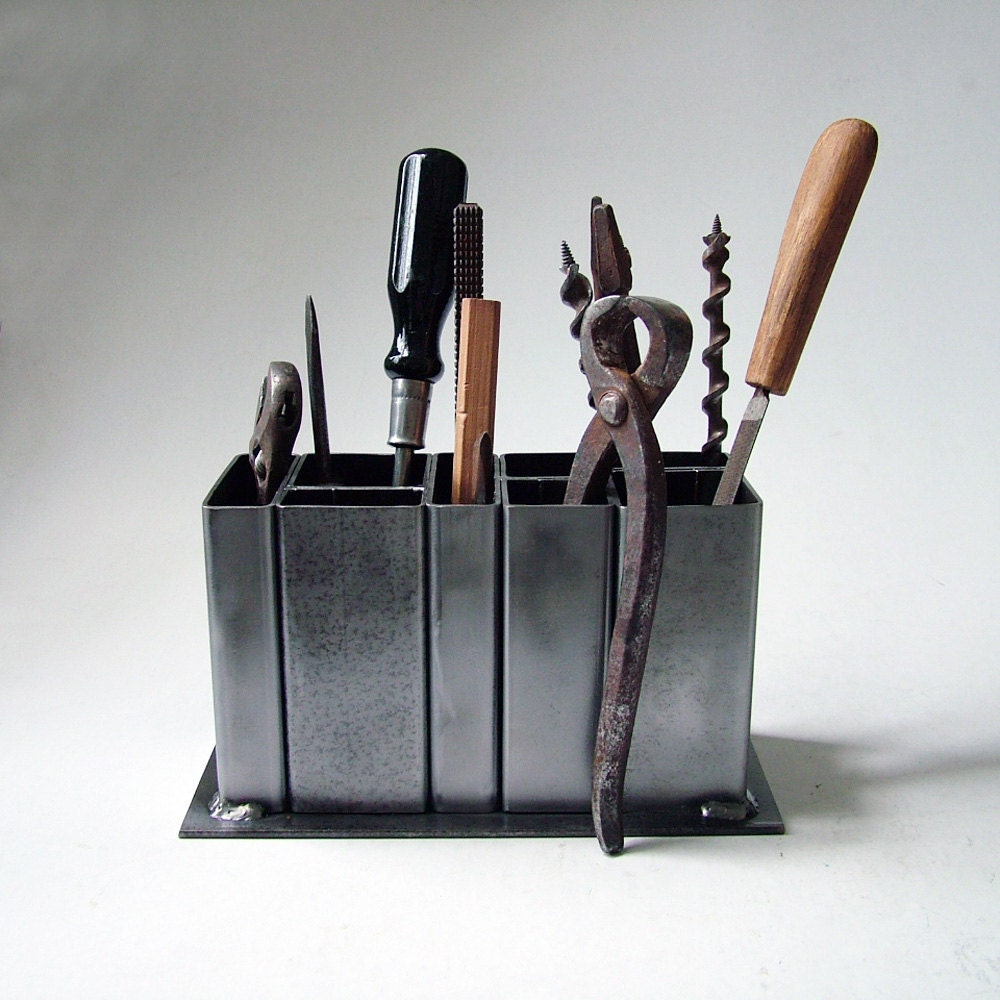 Industrial Steel Desk Organizer
