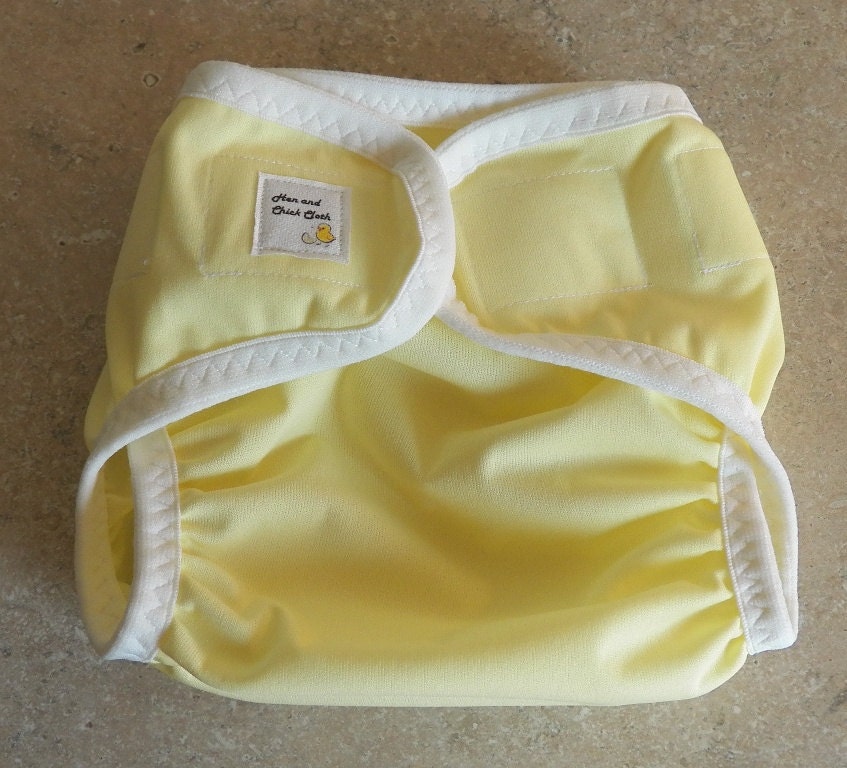 Medium PUL Diaper Cover- 10 to 20 pounds- Butter Yellow