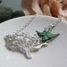 Bird Tree Necklace Pendant, Silver Tree, Turquoise Blue Bird Necklace, Modern Vintage - ENCHANTED