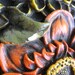 vintage -gorgeous large flower plaster wall hanging