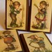 vintage - Four small mounted illustrations