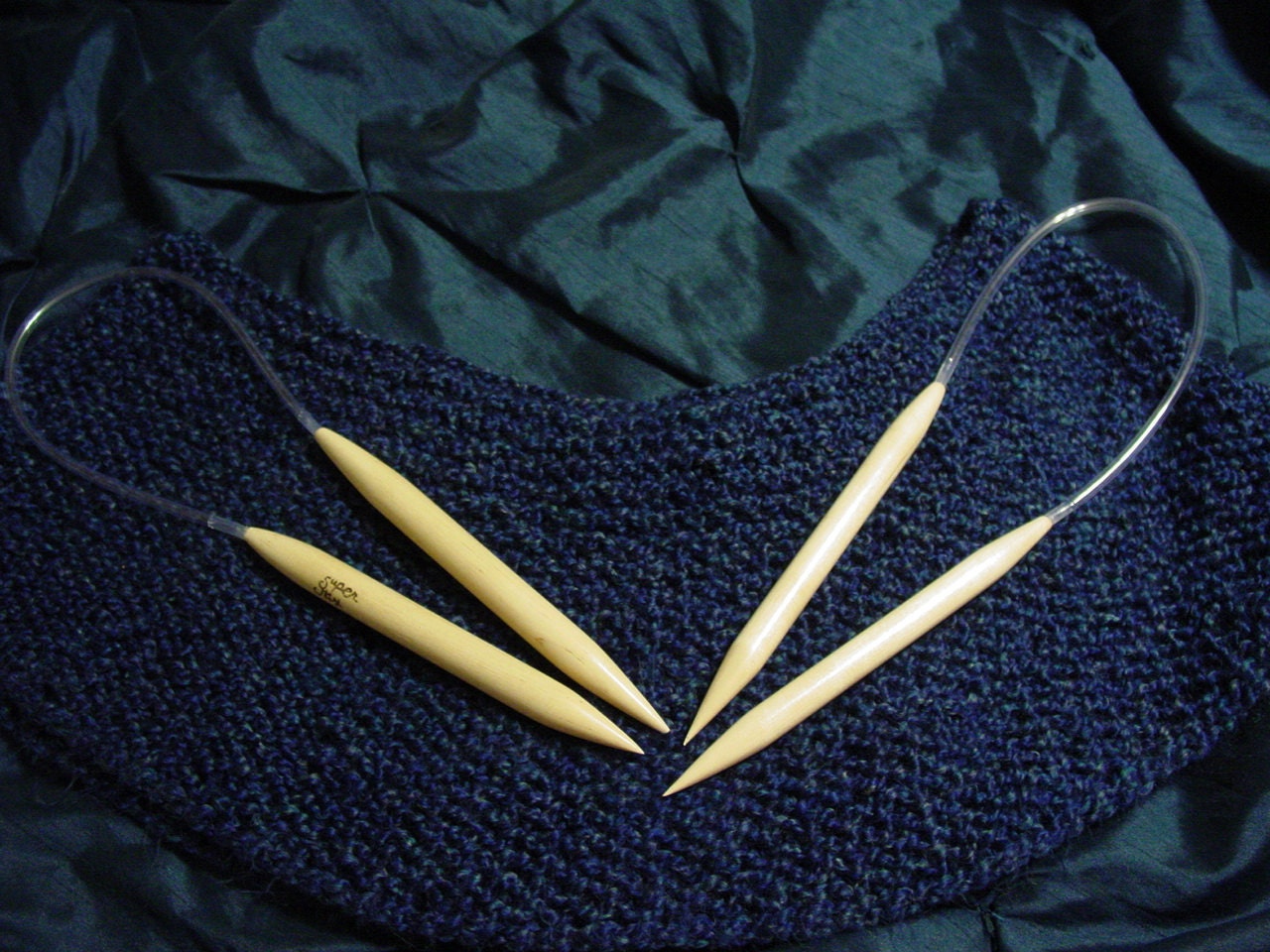 Super Stix Knitting Set  - size 35 (19mm) AND size 19 (16mm) Stix Wooden Circular Knitting Needles Combo