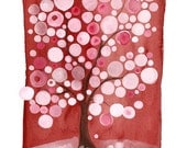 Tree of life SAKURA MATSURI RED, travel art print poster, girl pink, As the wind does blow across the trees I see the buds blooming in may