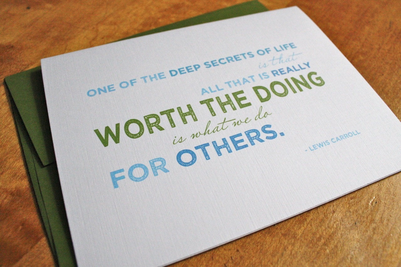 What We Do For Others Quote - Thank You Card