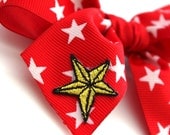 Yellow Nautical Star Tattoo Flash Red and White Star Ribbon Hair Bow