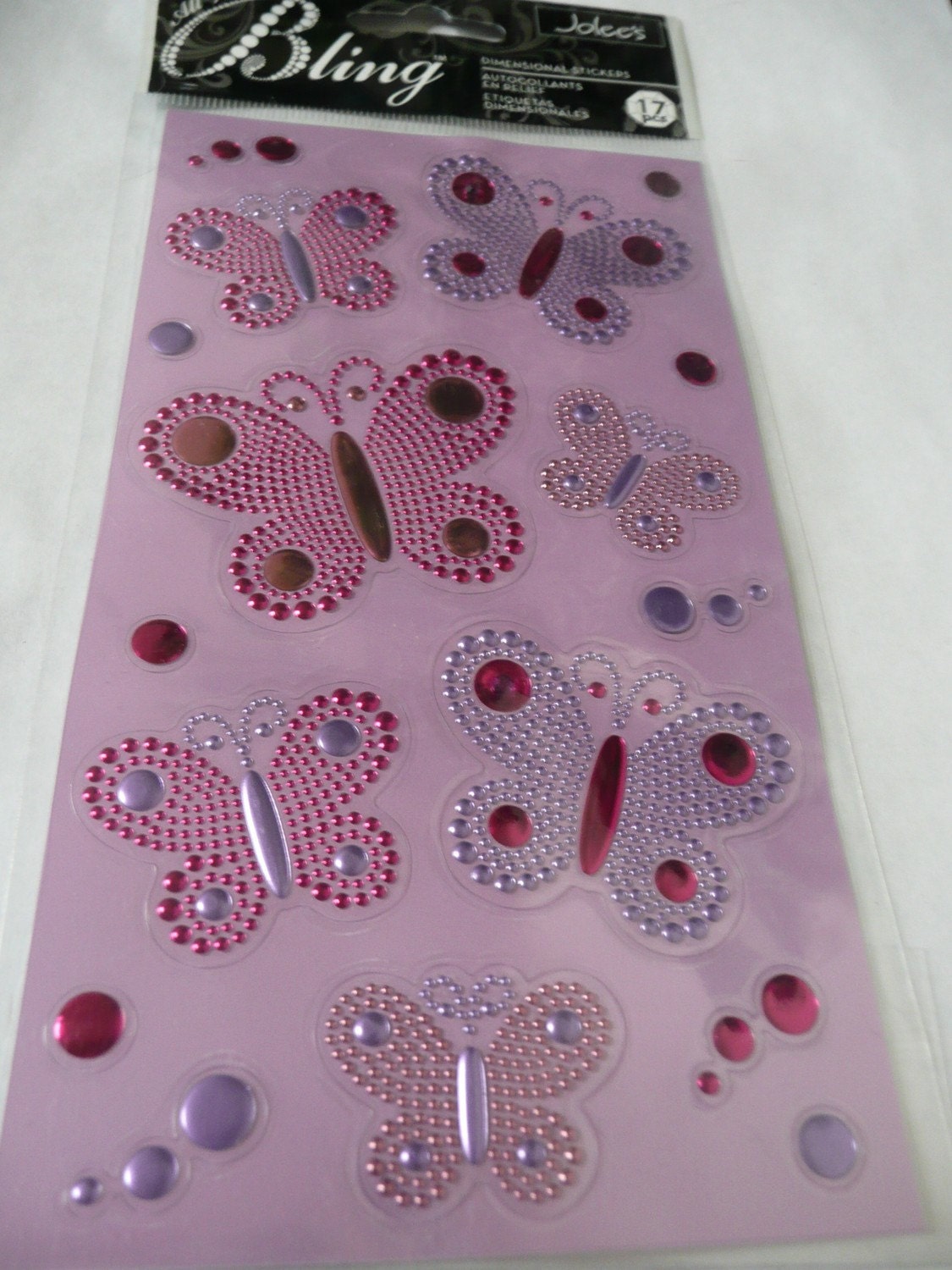 BUTTERFLIES Jolee's Boutique Scrapbooking Supplies stickers - Purple, Pink