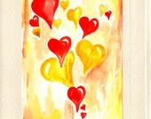 Heart Balloons Greeting Card  Great for Valentines Day