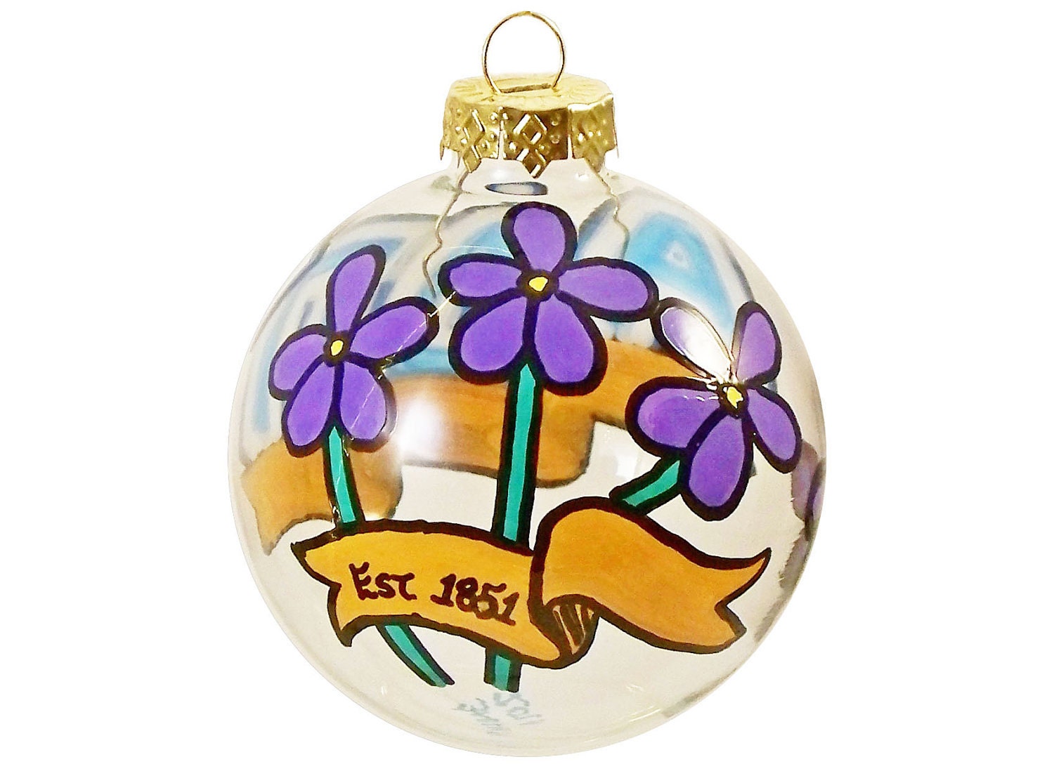 Very Small Handpainted Alpha Delta Pi Ornament