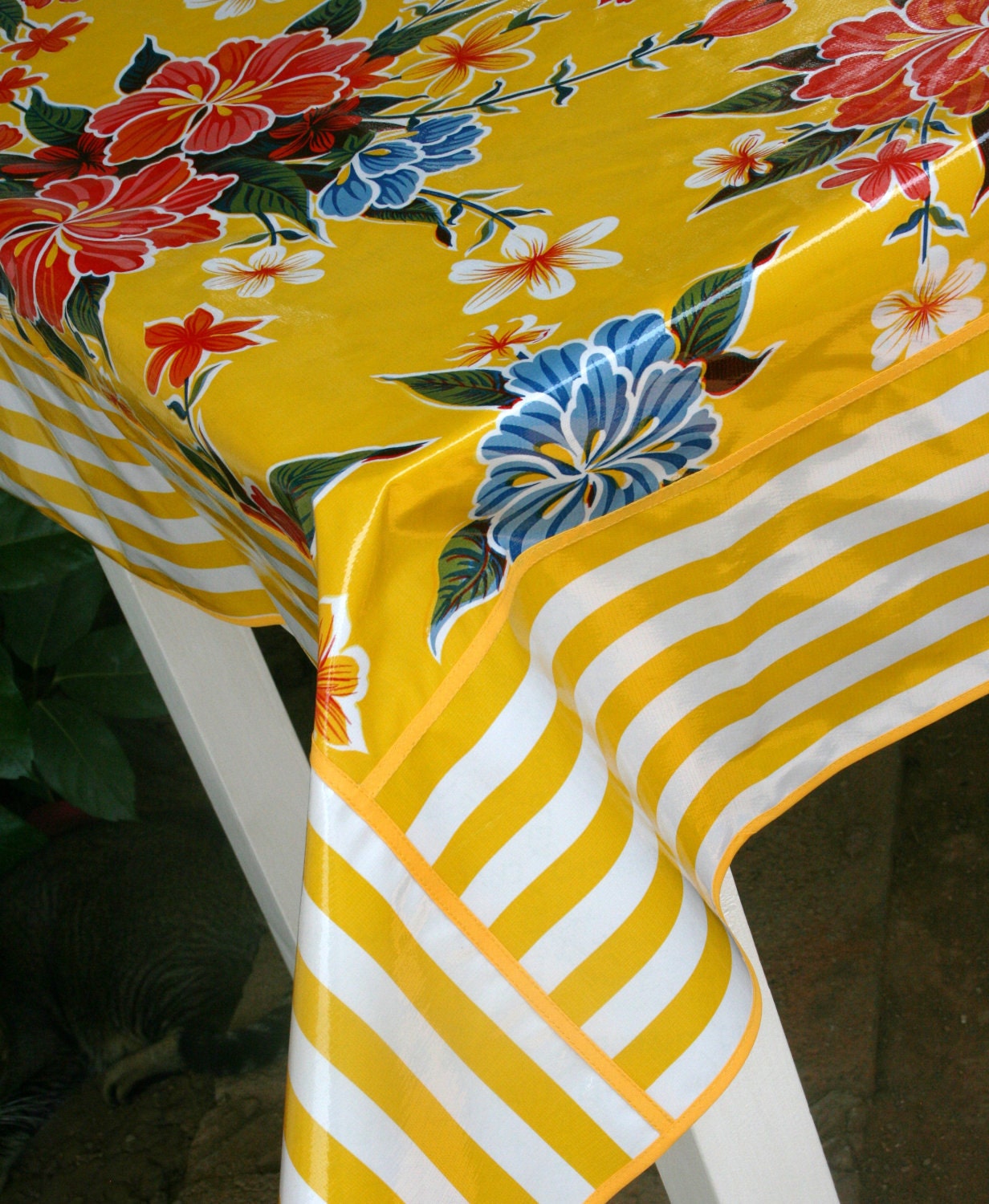 Summer Time is here OilCloth Tablecloth Custom to make your heart a happy one Medium