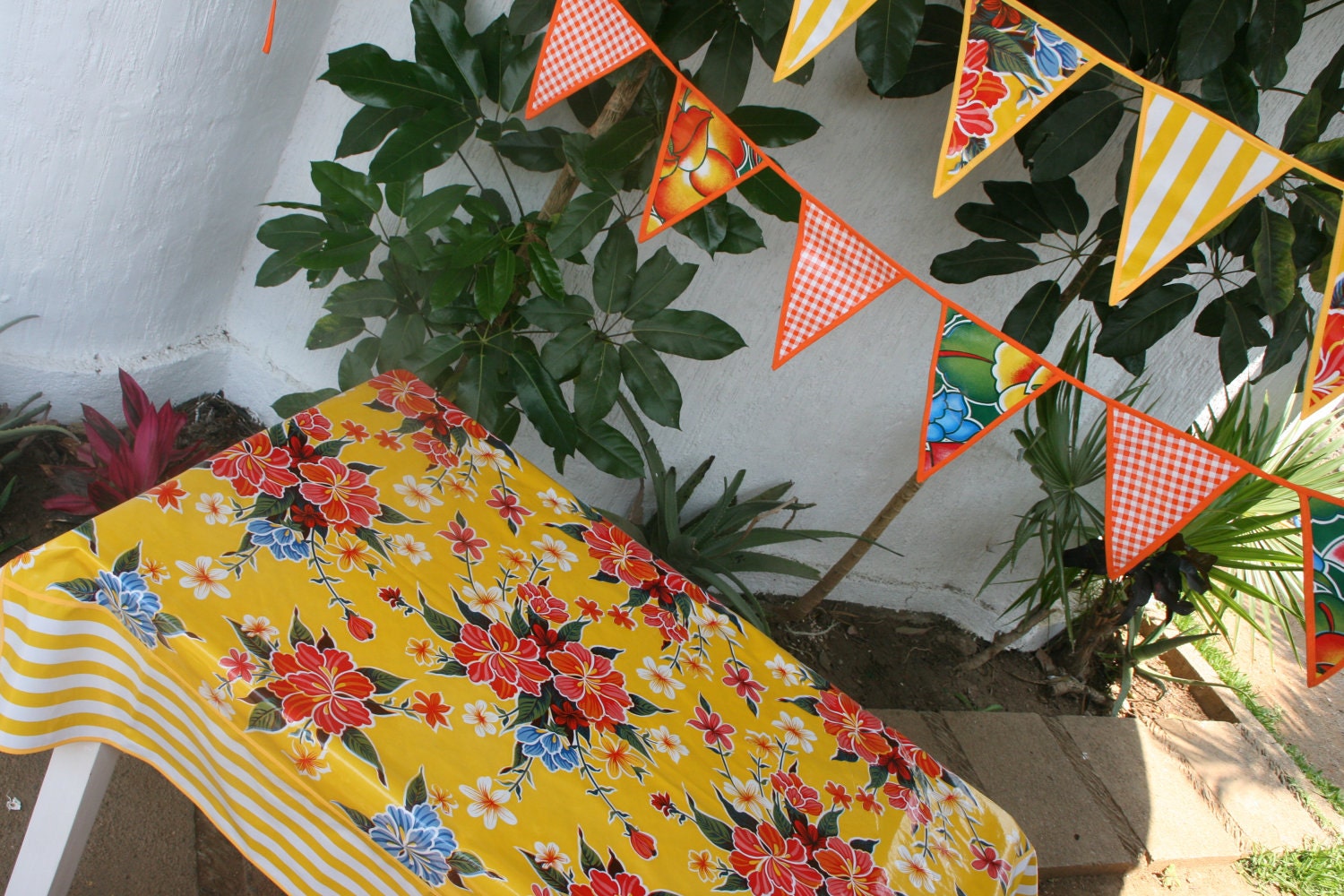 Summer Time is here OilCloth Tablecloth Custom to make your heart a happy one Large