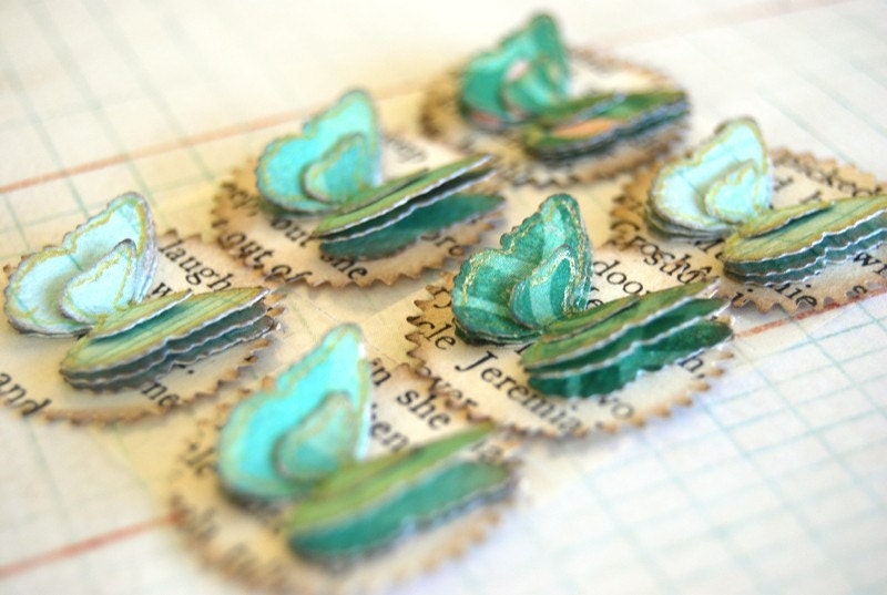 Aqua Handmade Butterfly stickers