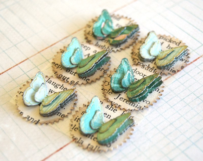 Aqua Handmade Butterfly stickers