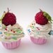 KITCHEN KNOBS fake cupcake Door knobs set of 2 cabinet knobs drawer knobs (kitchen,bakery,girls room, coffee shop) white icing