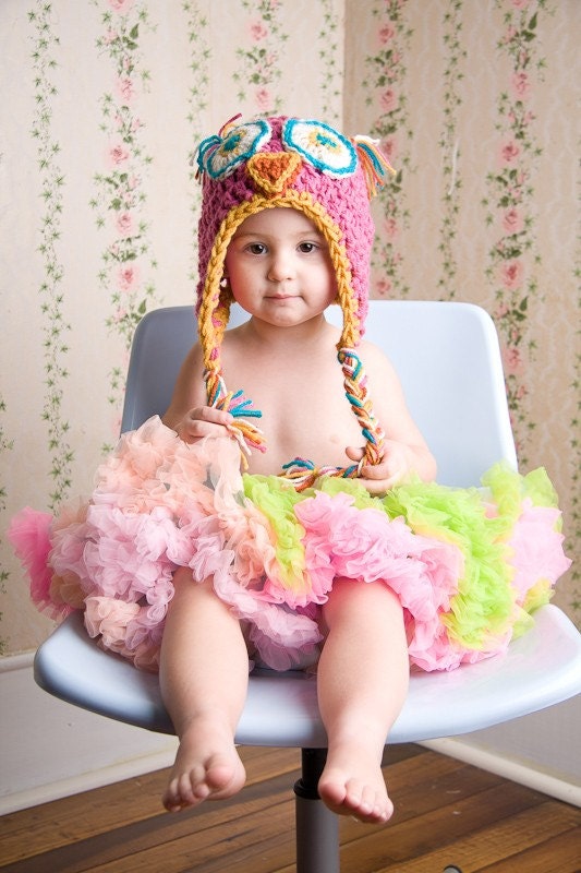 Baby Owl Hat with Earflaps (Newborn Baby & Child)