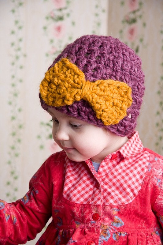 Matilda Hat (Wool Hat with Bow) Newborn, Toddler & Child