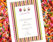 PERSONALIZED Cupcake Birthday Party Invitations (Digital File)