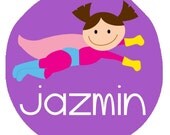 Personalized GIRL SUPER HERO - Baby Bodysuit or Toddler Tee - Available in various colors and sizes