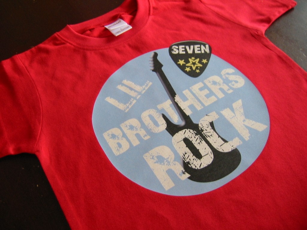 Personalized LITTLE BROTHERS ROCK - Baby Bodysuit or Toddler Tee -  Available in various colors and sizes