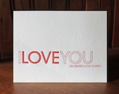 I LOVE YOU / bears love honey letterpress card