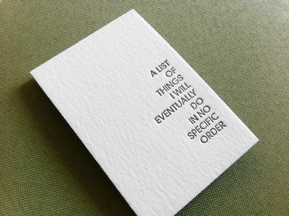 letterpress to do list. eventually
