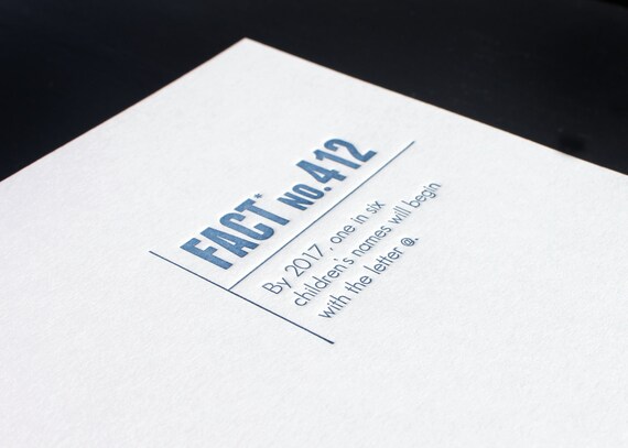 Made Up Stats Twitter Names. Letterpress Card