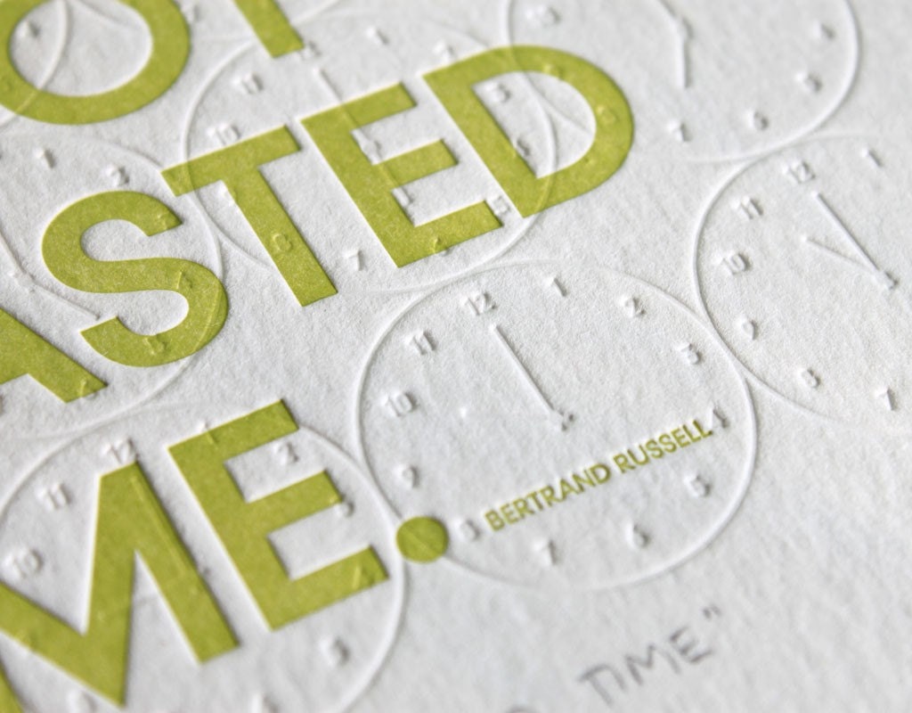 Letterpress Print - Wasted Time (2nd Edition)