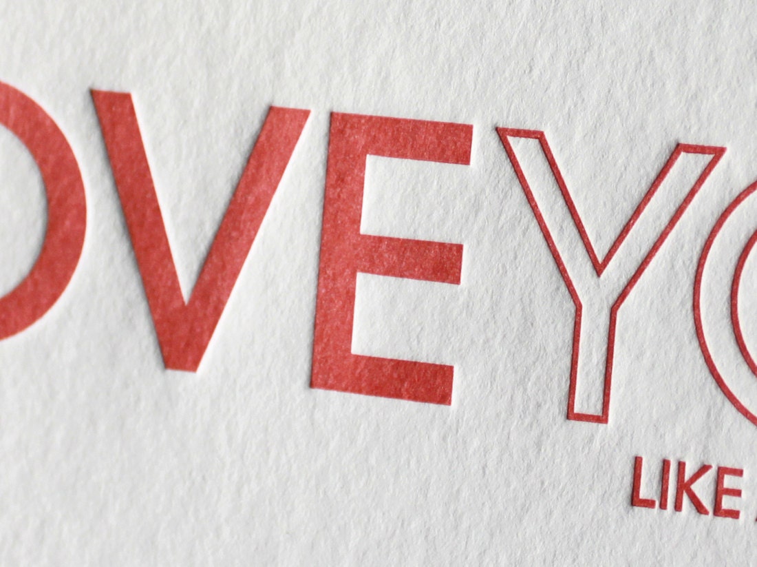 I LOVE YOU / zombies love brains letterpress card
