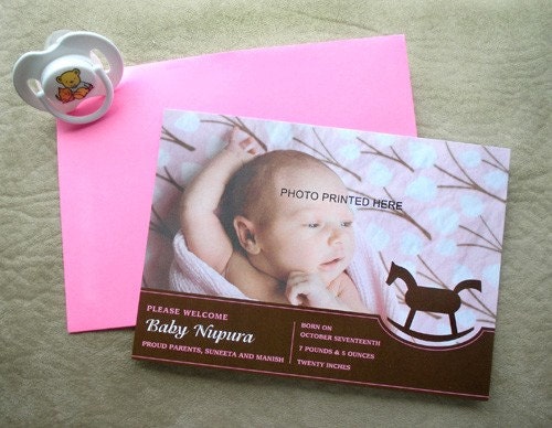 Rock-a-bye Baby Birth Announcement (Girl) - SAMPLE