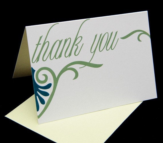 Royal Peacock Folded Thank You Cards (Set of 25)