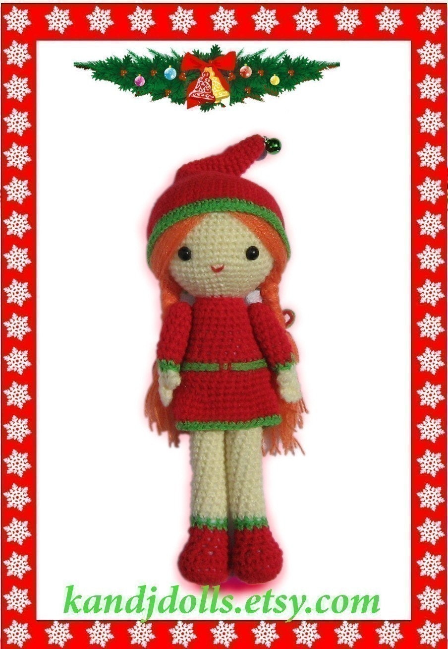 Instant Download PDF Crochet Pattern Christmas Girl - ENGLISH Instructions