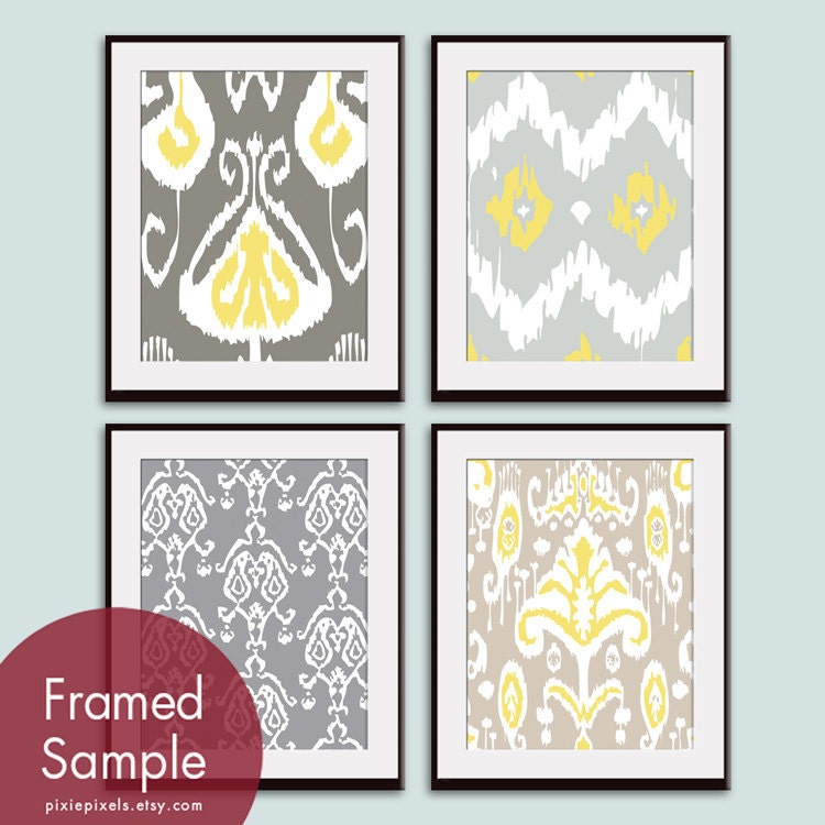 Ikat Patterns set of 4 (series B) - 8x10 Prints (Featured in Assorted Colors) Customizable Colors