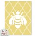 Honey Bee with Diamond Trellis - 8x10 Print (Featured in Wheat) (Modern French Country Style) (Customizable Colors) Buy 3 get one Free