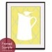 Modern Water Pitchers with Birds on Handles (Set of 3 - 8x10 Art Prints) Featured in Glacier Blue, Canary Yellow and Spring Green