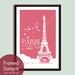 Paris Eiffel Tower -Travel Posters - 13x19 Art Print Poster (Featured in Raspberry Kiss) Color Print Customizable