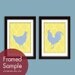 Rooster and Hen - Set of 2 5x7 Prints (Featured in Canary and Beach Blue (Modern French Style)