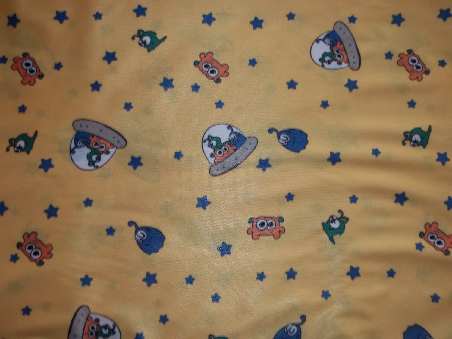 Yellow Alien Polyester PUL Diaper Cut 18 in X 20 in