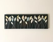 contemporary nature original painting brown yellow blue beige leaves natural