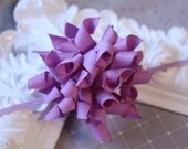 Dark Orchid (Purple) MINI Korker Hair Bow Headband on Skinny Elastic - Great for Babies