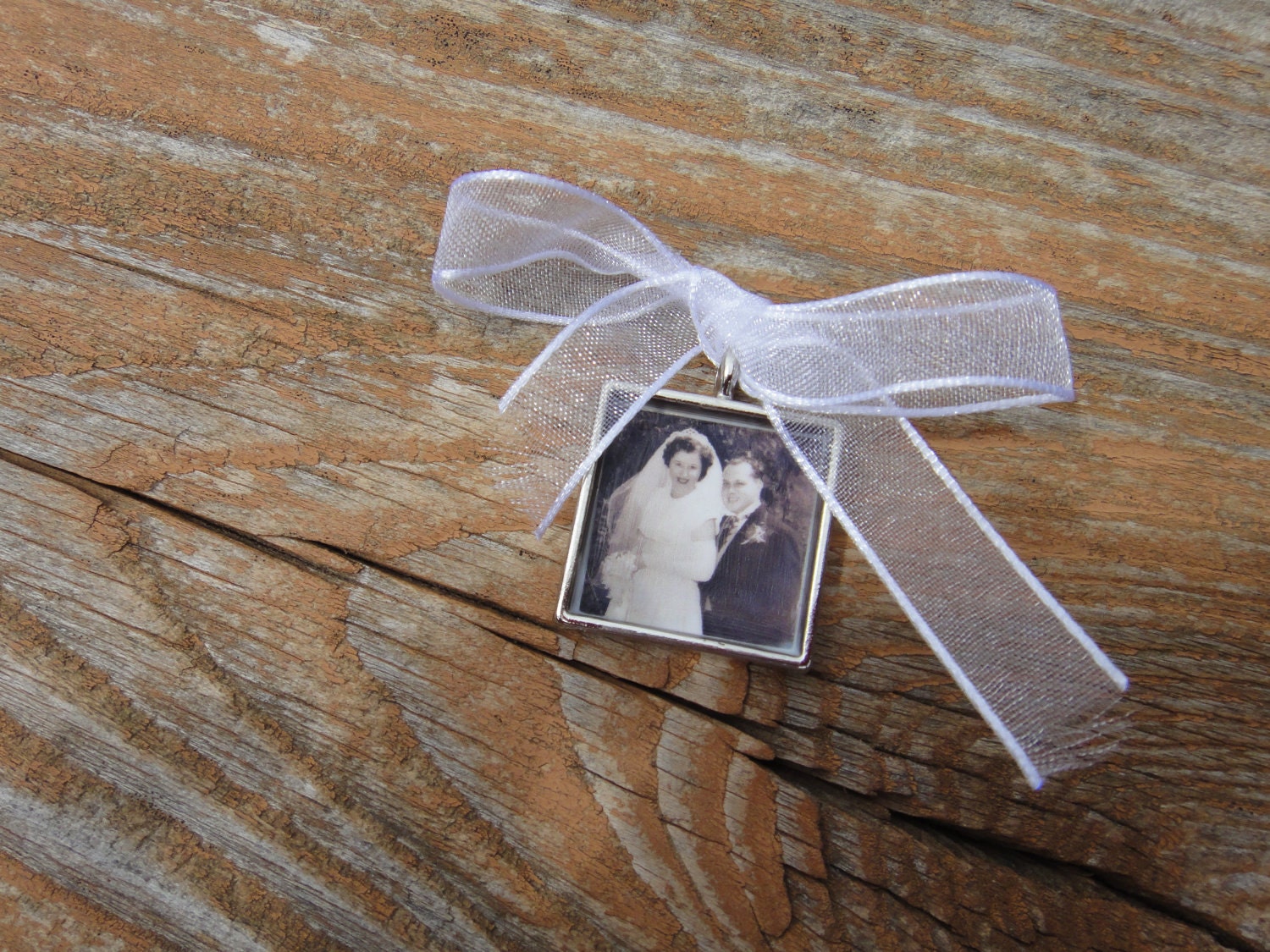 Silver Photo Pendant or Bridal Charm