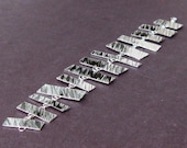 Organic Textured Sterling Rectangle Bar Link Bracelet by Resurrection Silver